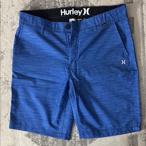 Hurley Blue Athletic Shorts Lightweight Surf Style